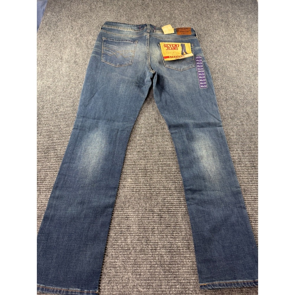 SEVEN7 Jeans Mens 36x34 Straight Fit Medium St James 4 Way Stretch Denim NWT - Picture 9 of 13